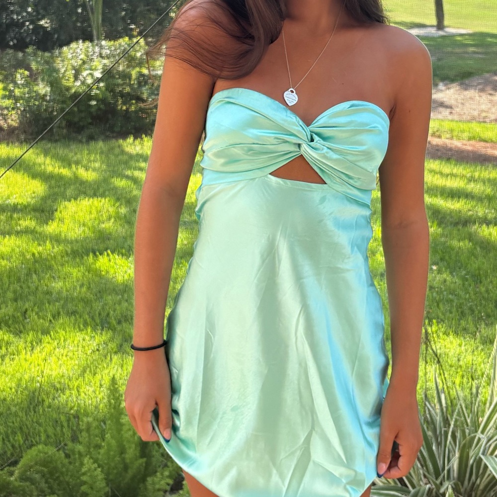 Lucy in the Sky Mint Green Mini Dress